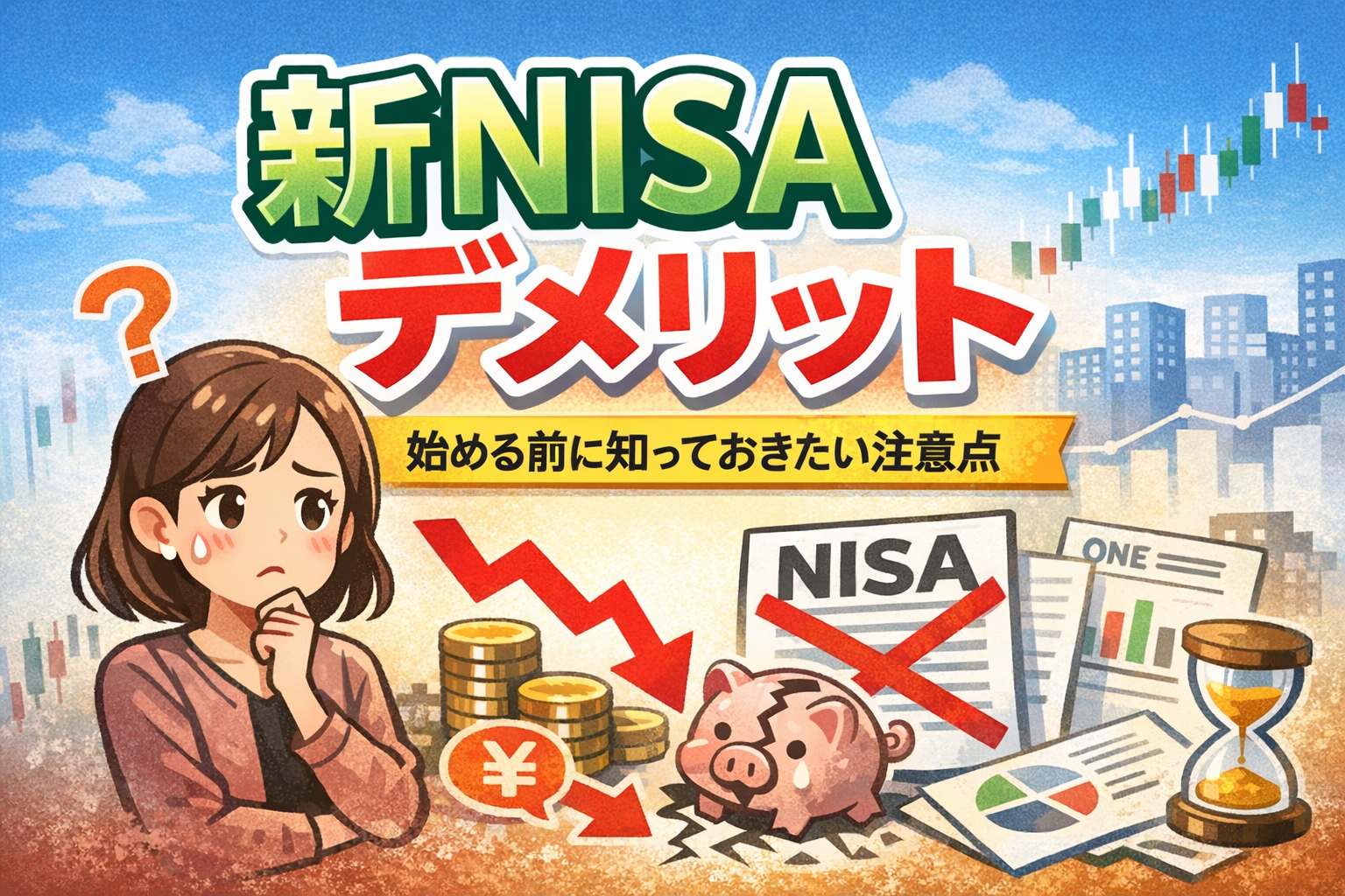 新NISAデメリットを解説する投資イメージ