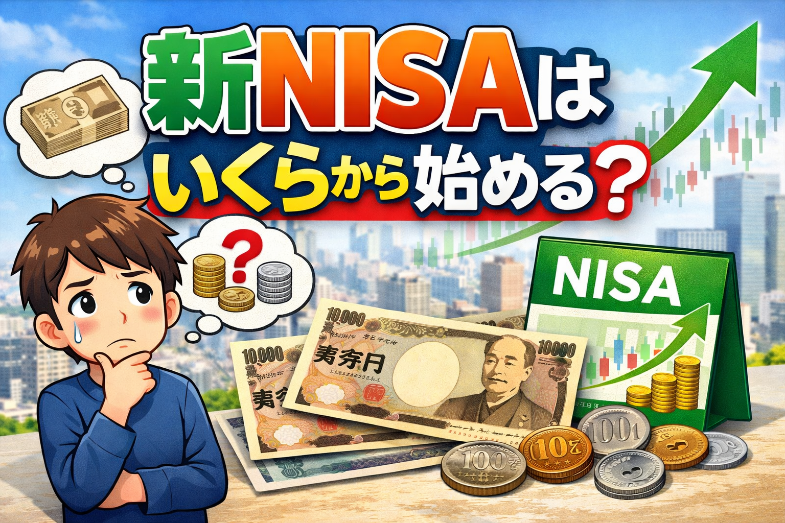 新NISAはいくらから始めるべきかを解説するイメージ