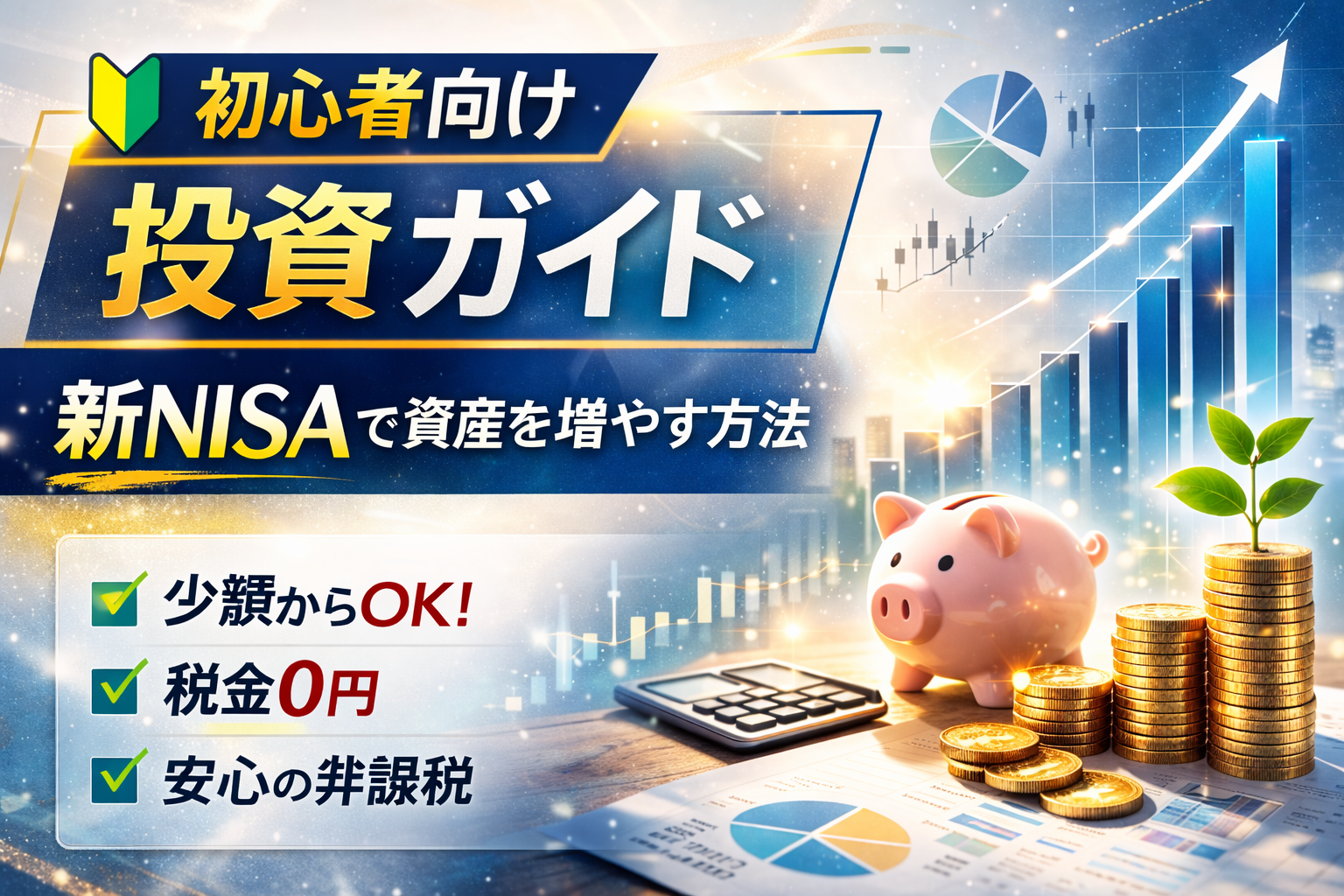 新NISAを初心者向けに解説する投資イメージ