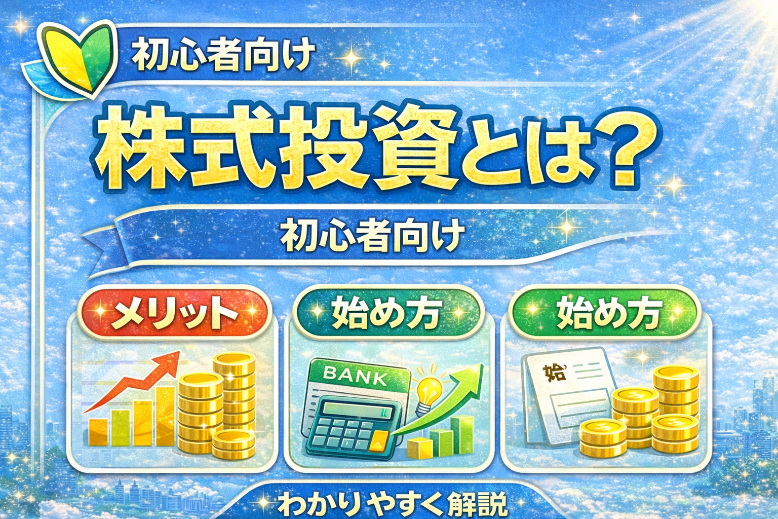 株式投資とは？初心者向けに仕組み・メリット・始め方をわかりやすく解説するイメージ